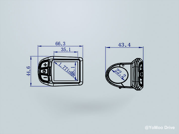 YOC3 electric bicycle display size.jpg